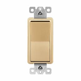 15A Residential Grade Decora Switch, 4-Way, 120V-277V, Gold