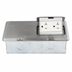 2-Gang Pop-Up Floor Box with 20A Tamper & Weather Resistant Decora Receptacles