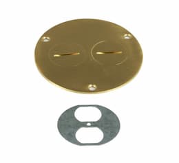 Enerlites Brass Flush Round Cover Plate with 20A Tamper & Weather Resistant GFCI