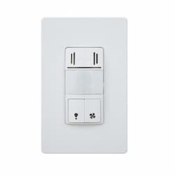 White Dual Single Pole Decorator PIR Occupancy Sensor Wall Switch 