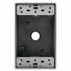 1-Gang Weatherproof Box w/ (3) 1/2-in Holes, Gray