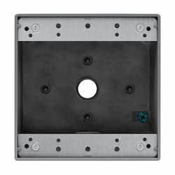 2-Gang Weatherproof Box w/ (3) 1/2-in Holes, Gray