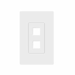 1-Gang 2-Port Decorator Keystone Wall Plate, Screwless, Polycarbonate