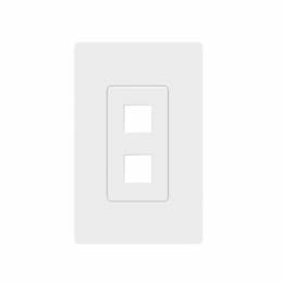 1-Gang 2-Port Decorator Keystone Wall Plate, Screwless, Polycarbonate