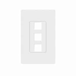 1-Gang 3-Port Decorator Keystone Wall Plate, Screwless, Polycarbonate