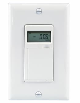 White 7-Day Digital In-Wall Programmable Timer Switch