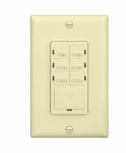 Ivory 4 Hour In-Wall Preset Timer Switch w/ Wall Plates