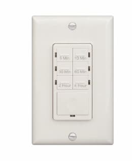 Enerlites White 4 Hour In-Wall Preset Timer Switch w/ Wall Plates