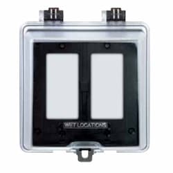 Clear 2-Gang Duplex Toggle & GFCI Weatherproof Cover