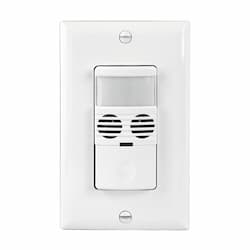 White Single Pole Dual Technology Wall Switch Occupancy Sensor