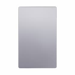 1-Gang Standard Wall Plate, Blank, Screwless, Silver