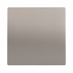 2-Gang Standard Wall Plate, Blank, Screwless, Nickel