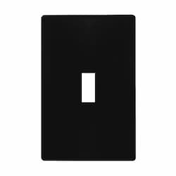 1-Gang Standard Antimicrobial Wall Plate, Toggle, Screwless, Black