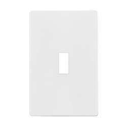 1-Gang Standard Antimicrobial Wall Plate, Toggle, Screwless, White