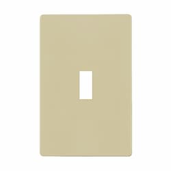 1-Gang Standard Wall Plate, Toggle, Screwless, Ivory