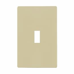 1-Gang Standard Wall Plate, Toggle, Screwless, Ivory