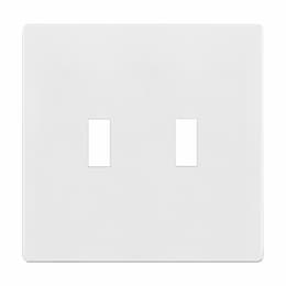 2-Gang Standard Antimicrobial Wall Plate, Toggle, Screwless, White