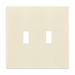 2-Gang Standard Wall Plate, Toggle, Screwless, Light Almond