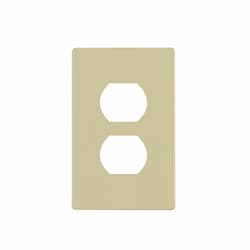 1-Gang Standard Wall Plate, Duplex, Screwless, Ivory