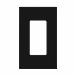 1-Gang Mid-Size Antimicrobial Wall Plate, Decora, Screwless, Black