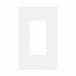 1-Gang Mid-Size Antimicrobial Wall Plate, Decora, Screwless, White