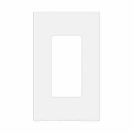1-Gang Mid-Size Antimicrobial Wall Plate, Decora, Screwless, White