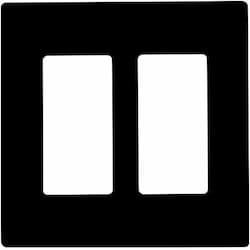 Black 2-Gang Standard Size Decorator Screw less Wall plates