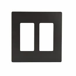 2-Gang Decorator Wall Plate, Screwless, Polycarbonate, Dark Bronze