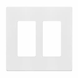 2-Gang Mid-Size Antimicrobial Wall Plate, Decora, Screwless, White