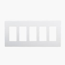 Ivory 5-Gang Standard Size Decorator Screw less Wall plates