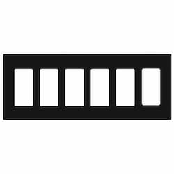 6-Gang Standard Wall Plate, Decora/GFCI, Screwless, Black