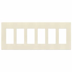 6-Gang Standard Wall Plate, Decora/GFCI, Screwless, Light Almond