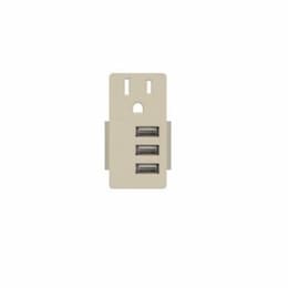 Enerlites 5.8A USB Outlet Module Replacement w/ 15A Receptacle, Light Almond