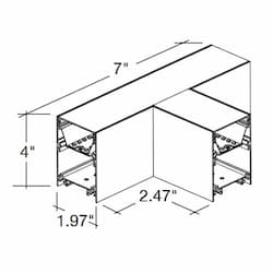 2-ft 50W T Shape Linear Fixture for ALIN2 DOWN, 277V, CCT Select, WHT