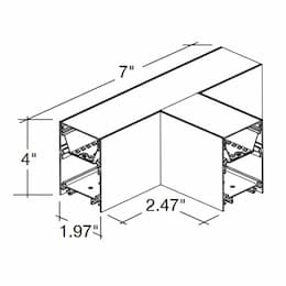 2-ft 50W T Shape Linear Fixture for ALIN2 DOWN, 277V, CCT Select, WHT