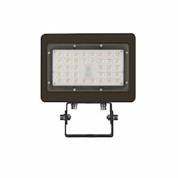 15W LED Area Flood Light w/ Trunnion, 120V-277V, Selectable CCT, BRZ