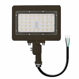 30W Knuckle Mini Area Flood Light, 120-277V, Selectable CCT, Bronze