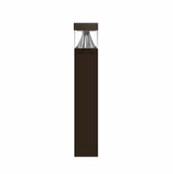 12-22W LED Square Bollard Fixture, 120-277V, Selectable CCT, Bronze