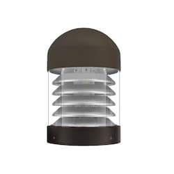 12-22W Round Bollard Head, Dome, Louver, 120V-277V, Selectable CCT, BZ