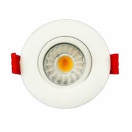 3-in 8W SnapTrim Downlight, Gimbal, Round, 120V, Warm Dimming, White