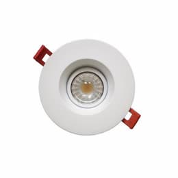 3-in 8W SnapTrim Regressed Downlight, Gimbal, Round, 120V, 5CCT, WHT