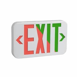 3W Emergency Exit Sign, 120/277V, CCT Green, White