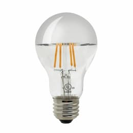 4W LED A19 Filament Bulb, Half Mirror, E26, 120V, 1800K