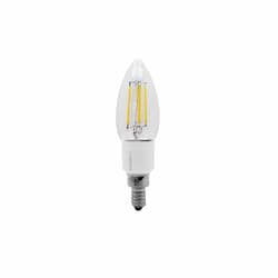 EnVision 4W LED Candelabra Filament Bulb, Torpedo, E12, 400 lm, 12V, 3000K