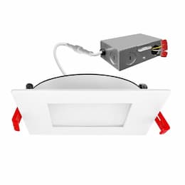 6-in 9/12/15W SnapTrim Downlight, Square, 120V, 5-CCT Select, WHT