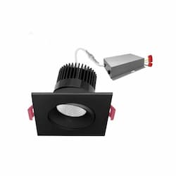 4-in 15W Single Head Downlights, 120V, Selectable CCT, Trimmed, Black