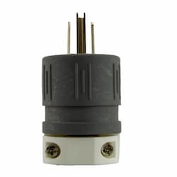 5-20 NEMA Plug, Hospital Grade, 2P/3W, 1 Ph, 125V, Small, Gray