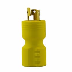 Locking / Straight Adapter, NEMA L5-15P to 5-20, Yellow