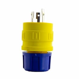 NEMA Plug, Perma-Grip, 2P/3W, 1 Ph, 20A, 125V, Medium, Yellow