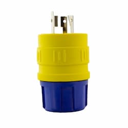 NEMA Plug, Perma-Grip, 2P/3W, 1 Ph, 20A, 250V, Medium, Yellow